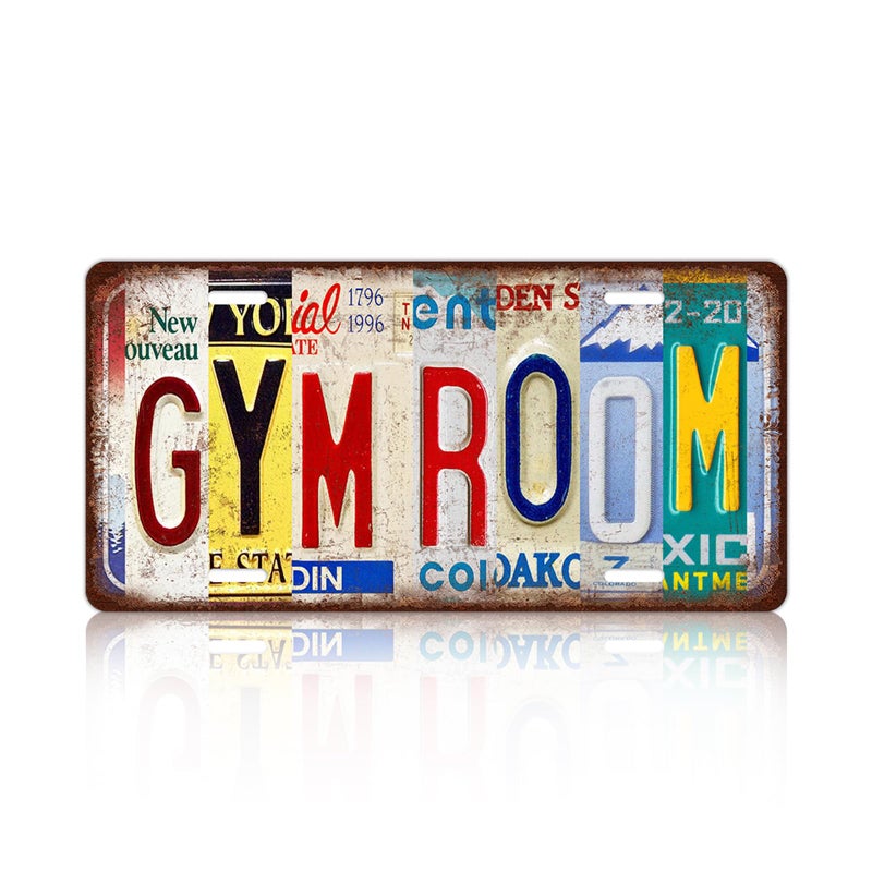 MTsigns Vintage GYM Room Metal Tin Sign License Plate Wall Decor 12 x 6 Inches - Image 1